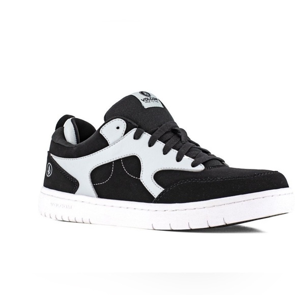 VOLCOM COMPOSITE TOE WEDGE SOLE METAL FREE WORK SHOE BLACK & WHITE VM30610 - Picture 1 of 7